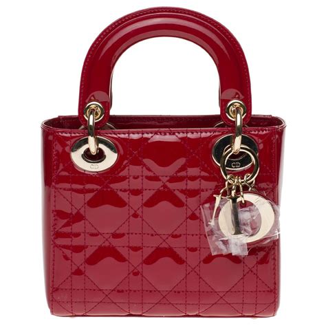 dior cherry red leather bag.